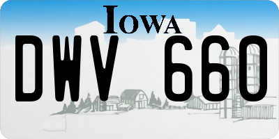 IA license plate DWV660