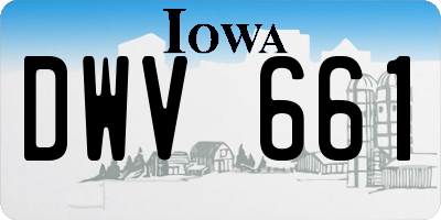 IA license plate DWV661
