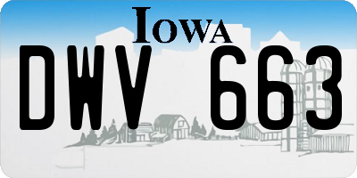 IA license plate DWV663