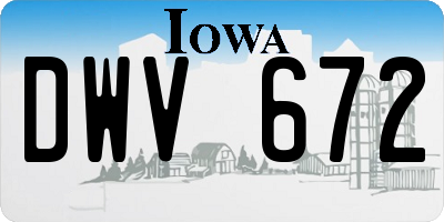 IA license plate DWV672