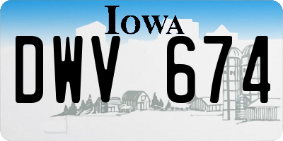 IA license plate DWV674