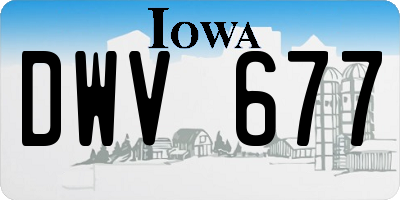 IA license plate DWV677