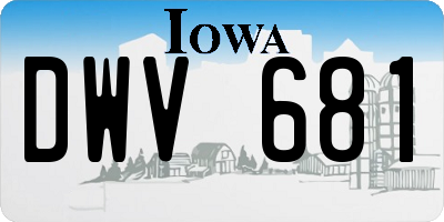IA license plate DWV681