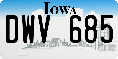 IA license plate DWV685
