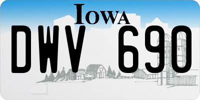 IA license plate DWV690
