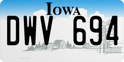 IA license plate DWV694