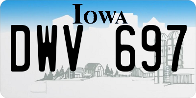 IA license plate DWV697