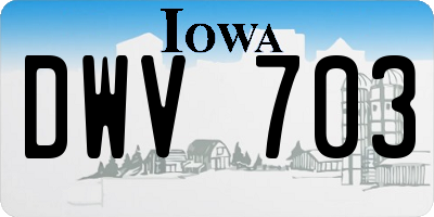 IA license plate DWV703