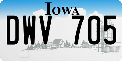 IA license plate DWV705