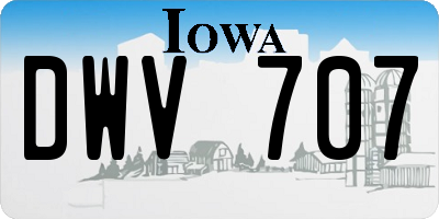 IA license plate DWV707