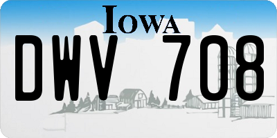 IA license plate DWV708