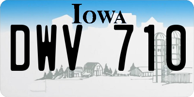 IA license plate DWV710