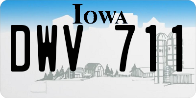 IA license plate DWV711