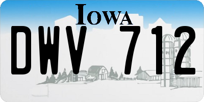 IA license plate DWV712