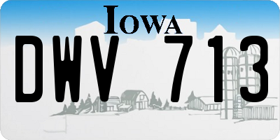 IA license plate DWV713