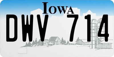 IA license plate DWV714