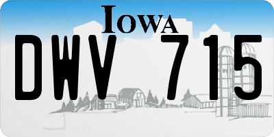 IA license plate DWV715