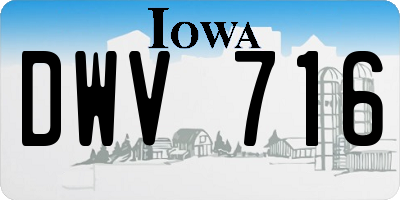 IA license plate DWV716
