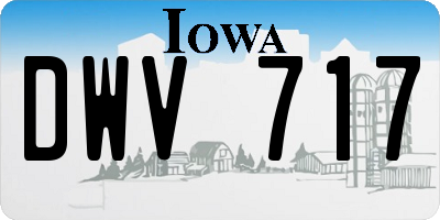 IA license plate DWV717