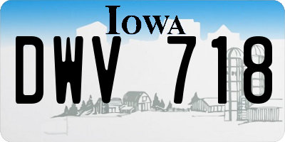 IA license plate DWV718