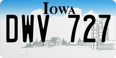 IA license plate DWV727