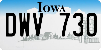 IA license plate DWV730