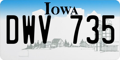 IA license plate DWV735