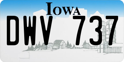 IA license plate DWV737