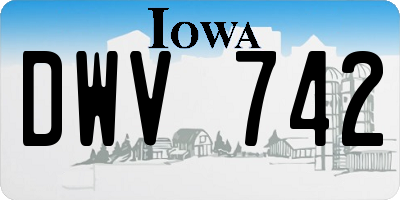 IA license plate DWV742