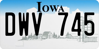 IA license plate DWV745