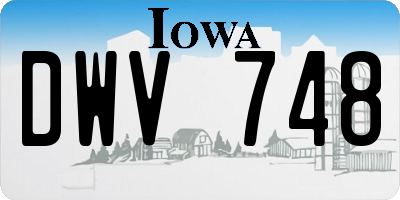 IA license plate DWV748