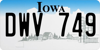 IA license plate DWV749