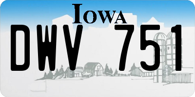 IA license plate DWV751