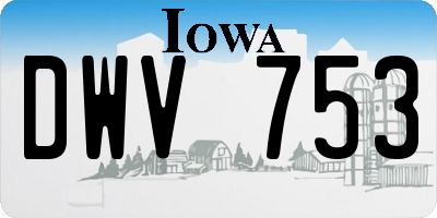 IA license plate DWV753