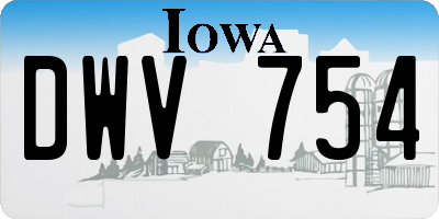 IA license plate DWV754