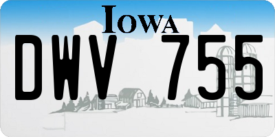 IA license plate DWV755