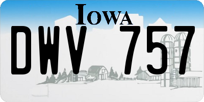 IA license plate DWV757