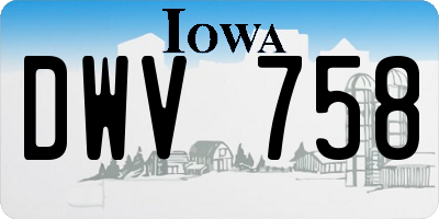 IA license plate DWV758