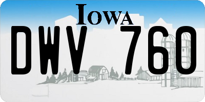IA license plate DWV760