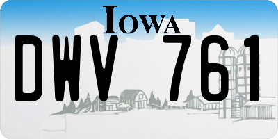 IA license plate DWV761