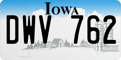 IA license plate DWV762