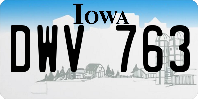 IA license plate DWV763