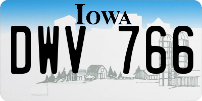 IA license plate DWV766