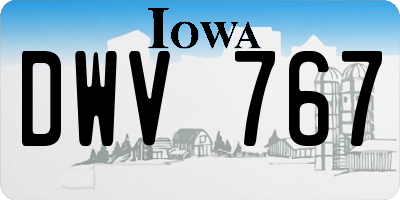 IA license plate DWV767