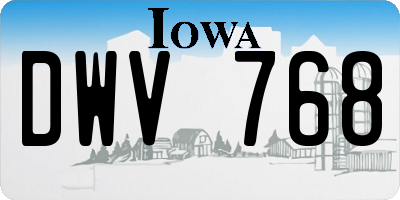 IA license plate DWV768