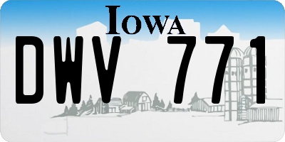 IA license plate DWV771