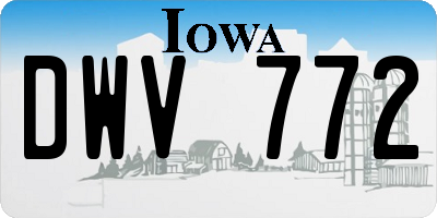 IA license plate DWV772