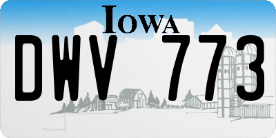 IA license plate DWV773