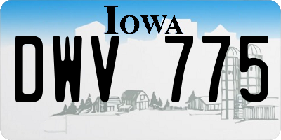 IA license plate DWV775