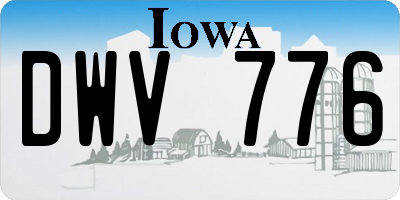 IA license plate DWV776